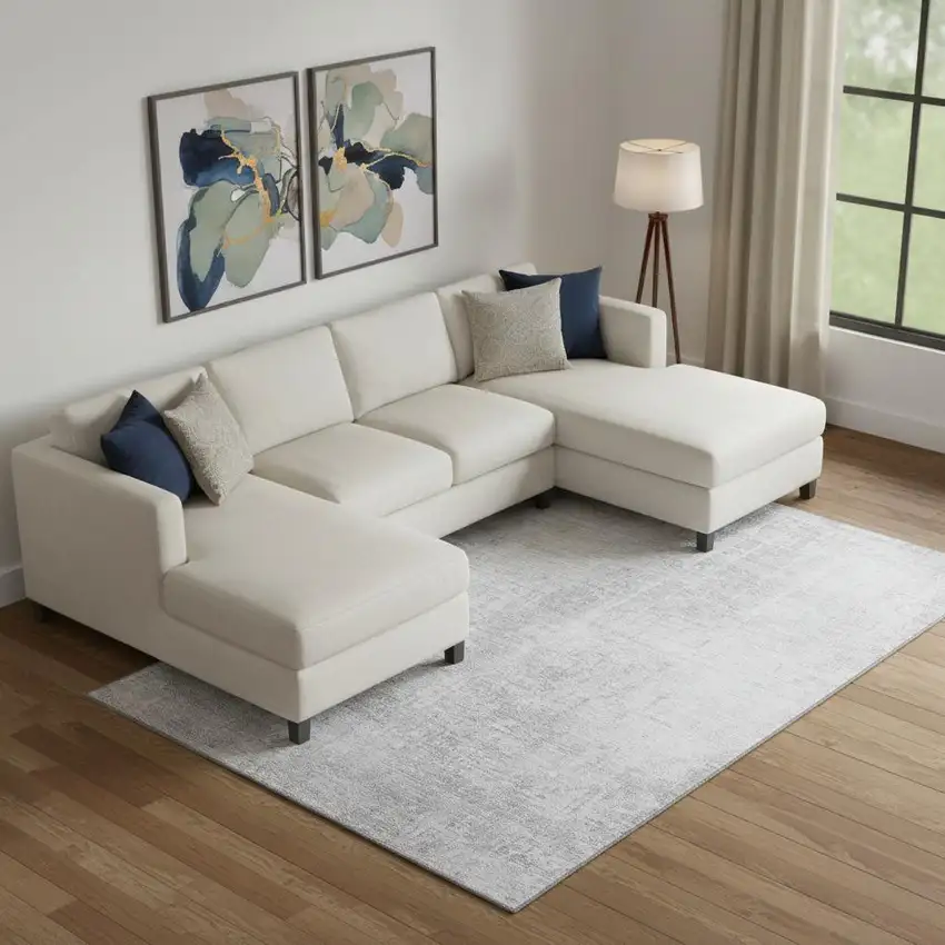 Silver And Gray Abstract Washable Area Rug With UV Protection Photo 1