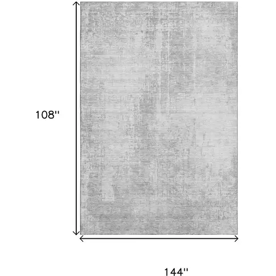 Silver And Gray Abstract Washable Area Rug With UV Protection Photo 3