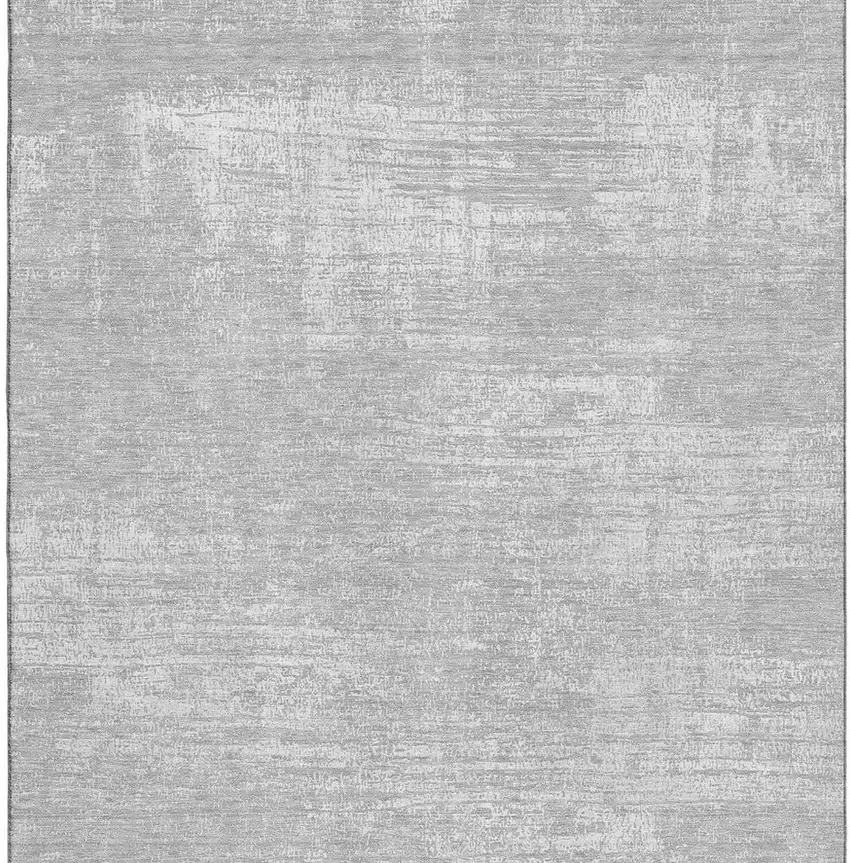 Silver And Gray Abstract Washable Area Rug With UV Protection Photo 5