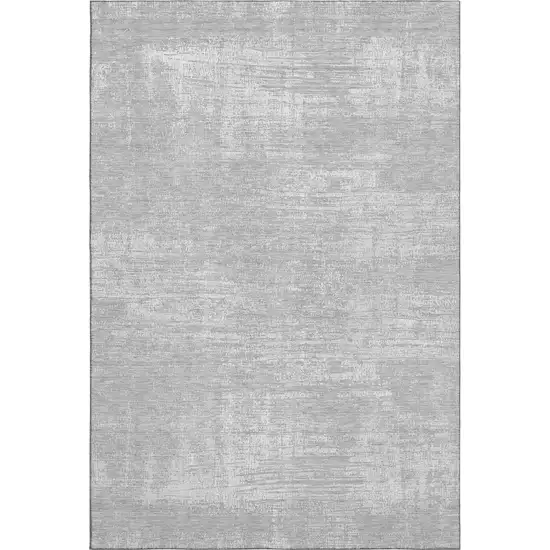 Silver And Gray Abstract Washable Area Rug With UV Protection Photo 7