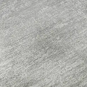 Photo of Silver And Gray Abstract Washable Area Rug With UV Protection