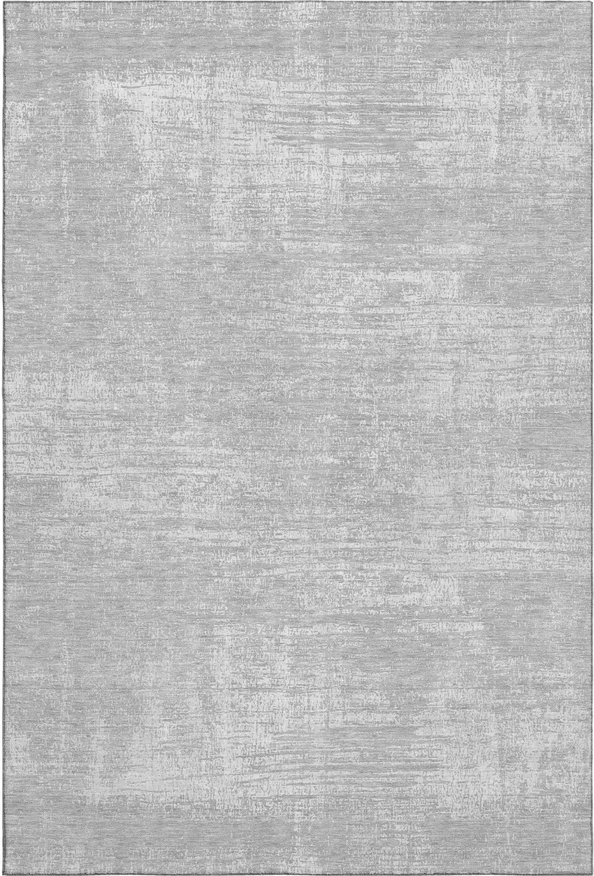 Silver And Gray Abstract Washable Area Rug With UV Protection Photo 6