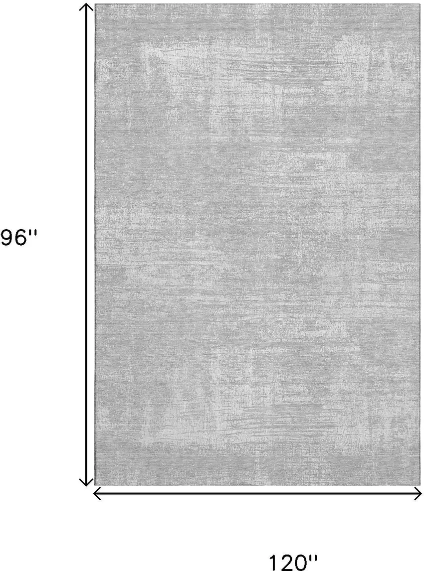 Silver And Gray Abstract Washable Area Rug With UV Protection Photo 7