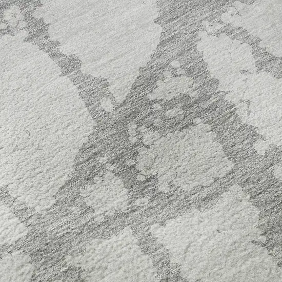 Silver And Gray Abstract Washable Area Rug With UV Protection Photo 9