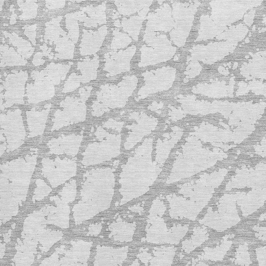 Silver And Gray Abstract Washable Area Rug With UV Protection Photo 2