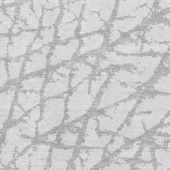 Silver And Gray Abstract Washable Area Rug With UV Protection Photo 2