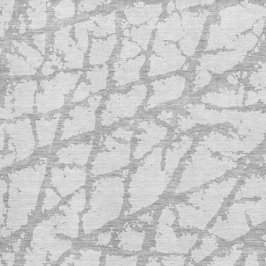 Silver And Gray Abstract Washable Area Rug With UV Protection Photo 2