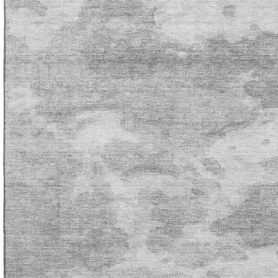 Silver And Gray Abstract Washable Area Rug With UV Protection Photo 2