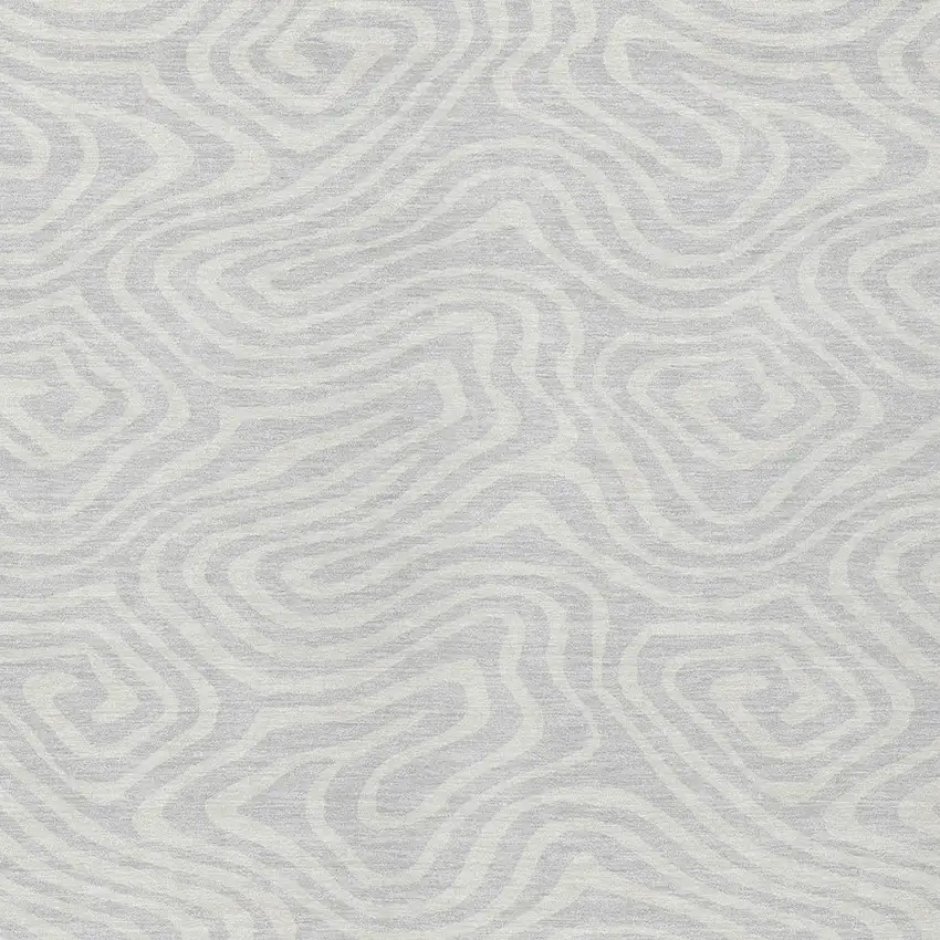Silver And Gray Abstract Washable Indoor Outdoor Area Rug Photo 6