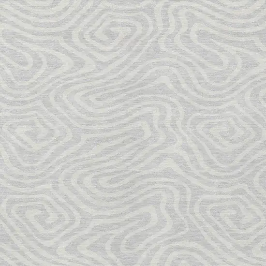 Silver And Gray Abstract Washable Indoor Outdoor Area Rug Photo 6