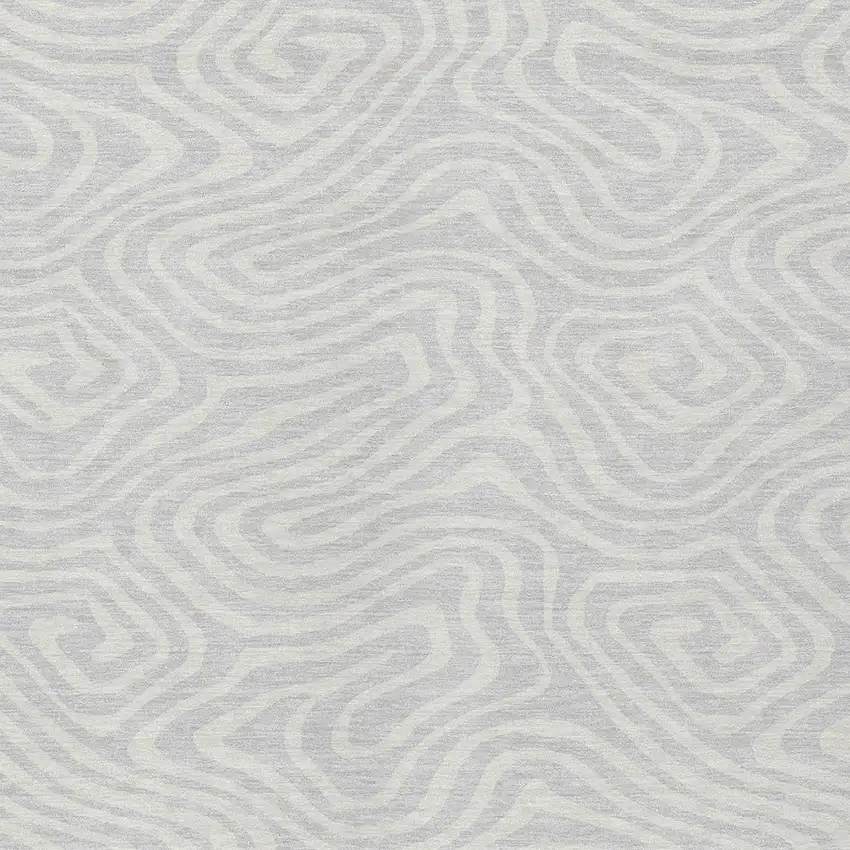 Silver And Gray Abstract Washable Indoor Outdoor Area Rug Photo 6