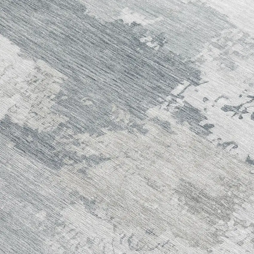 Silver And Gray Abstract Washable Indoor Outdoor Area Rug Photo 2