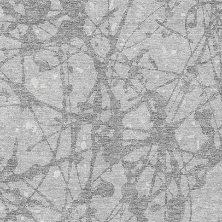 Silver And Gray Abstract Washable Indoor Outdoor Area Rug Photo 2