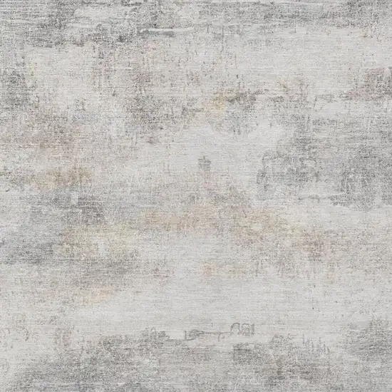 Silver And Gray Abstract Washable Indoor Outdoor Area Rug Photo 5