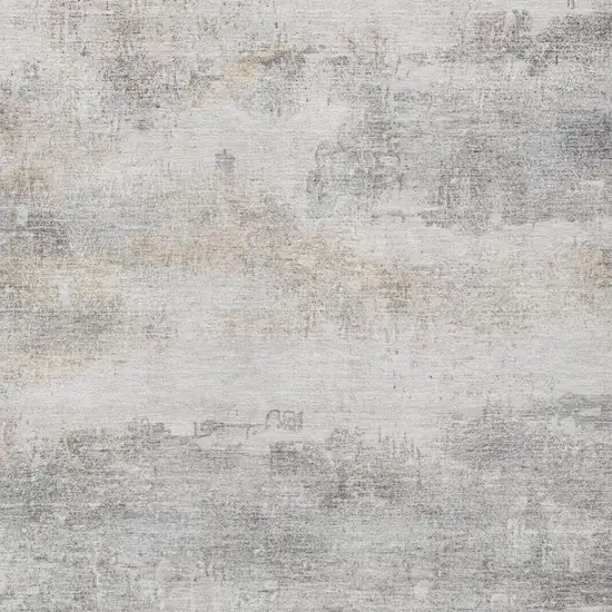 Silver And Gray Abstract Washable Indoor Outdoor Area Rug Photo 1