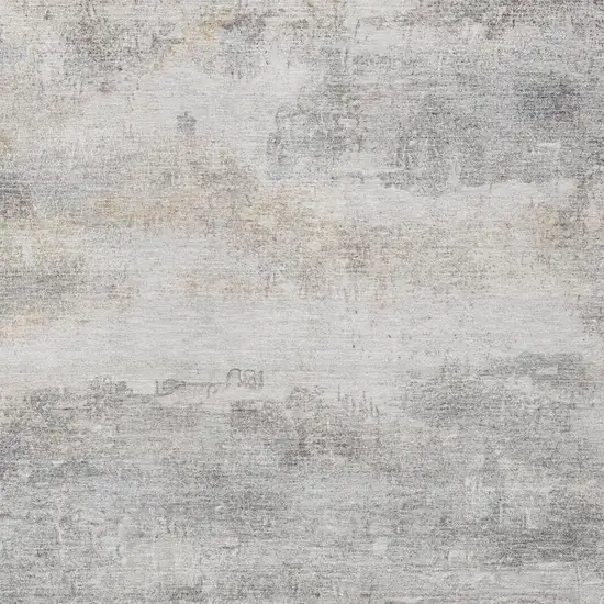 Silver And Gray Abstract Washable Indoor Outdoor Area Rug Photo 7