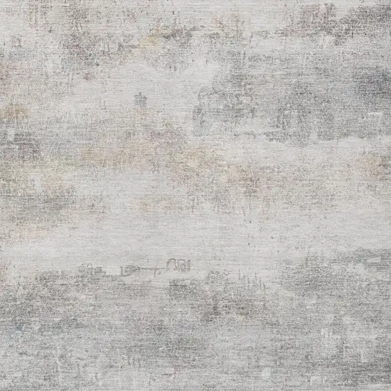 Silver And Gray Abstract Washable Indoor Outdoor Area Rug Photo 4