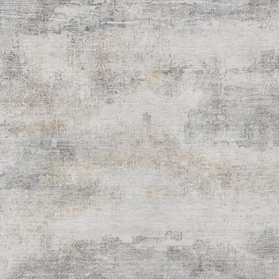 Silver And Gray Abstract Washable Indoor Outdoor Area Rug Photo 1