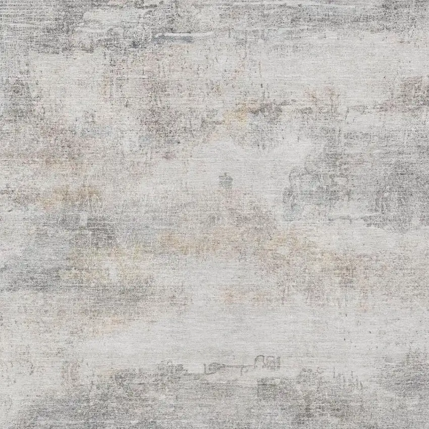 Silver And Gray Abstract Washable Indoor Outdoor Area Rug Photo 1