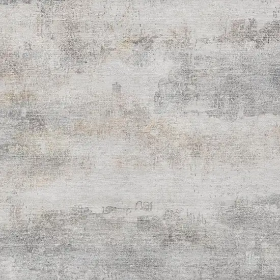 Silver And Gray Abstract Washable Indoor Outdoor Area Rug Photo 4