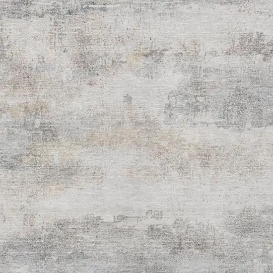 Silver And Gray Abstract Washable Indoor Outdoor Area Rug Photo 9