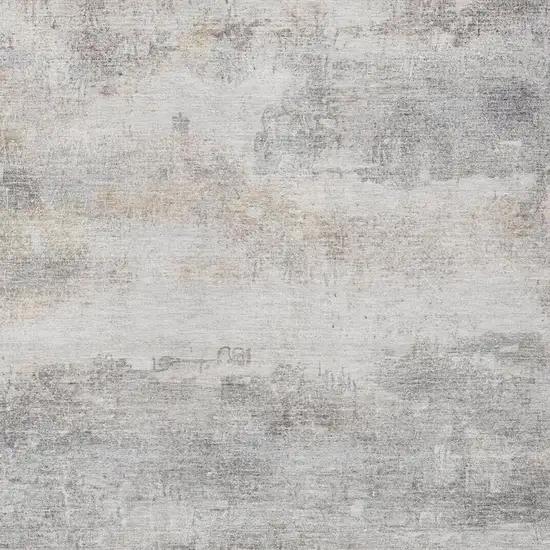 Silver And Gray Abstract Washable Indoor Outdoor Area Rug Photo 8