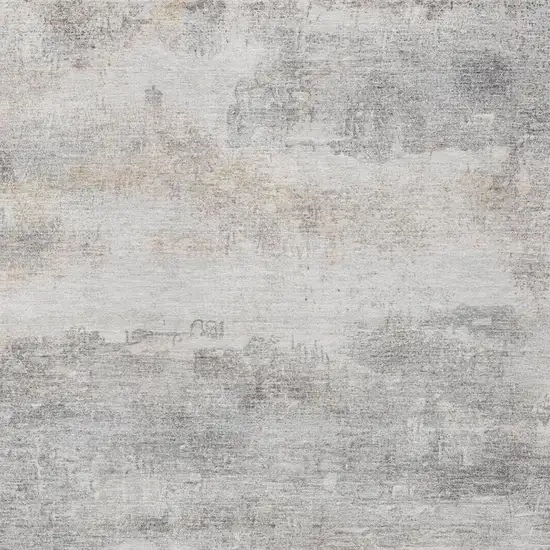 Silver And Gray Abstract Washable Indoor Outdoor Area Rug Photo 1