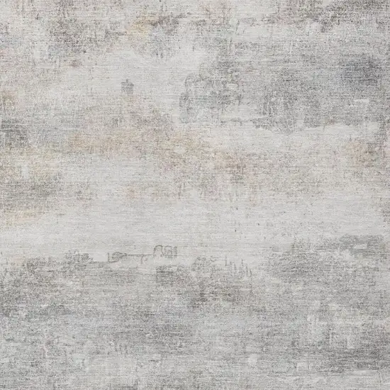 Silver And Gray Abstract Washable Indoor Outdoor Area Rug Photo 7
