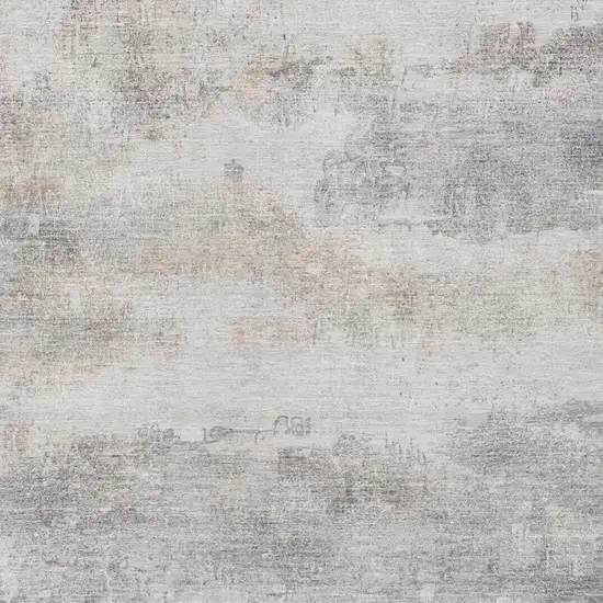 Silver And Gray Abstract Washable Indoor Outdoor Area Rug Photo 6