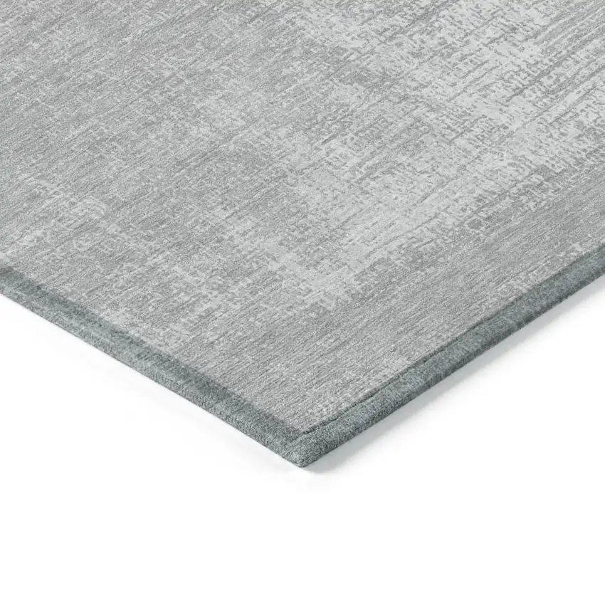 Silver And Gray Abstract Washable Indoor Outdoor Area Rug Photo 5