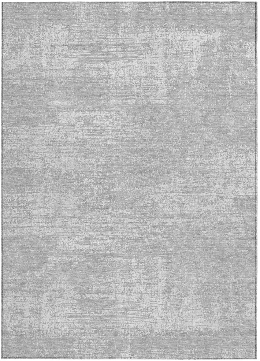 Silver And Gray Abstract Washable Indoor Outdoor Area Rug Photo 7
