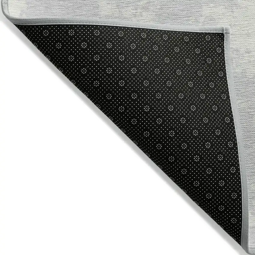 Silver And Gray Abstract Washable Indoor Outdoor Area Rug Photo 4