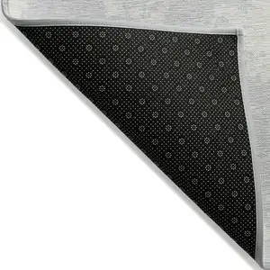 Photo of Silver And Gray Abstract Washable Indoor Outdoor Area Rug