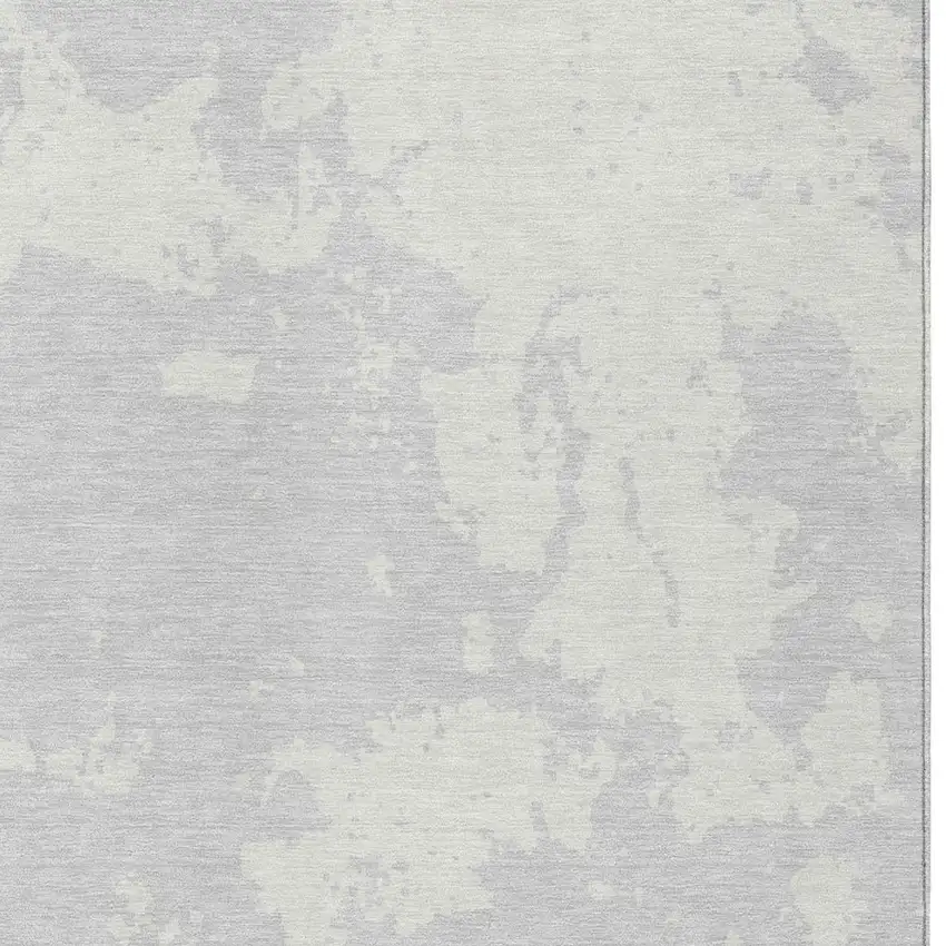 Silver And Gray Abstract Washable Indoor Outdoor Area Rug Photo 6