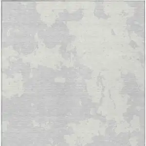 Photo of Silver And Gray Abstract Washable Indoor Outdoor Area Rug