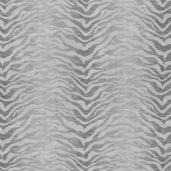 Silver And Gray Animal Print Washable Indoor Outdoor Area Rug Photo 1