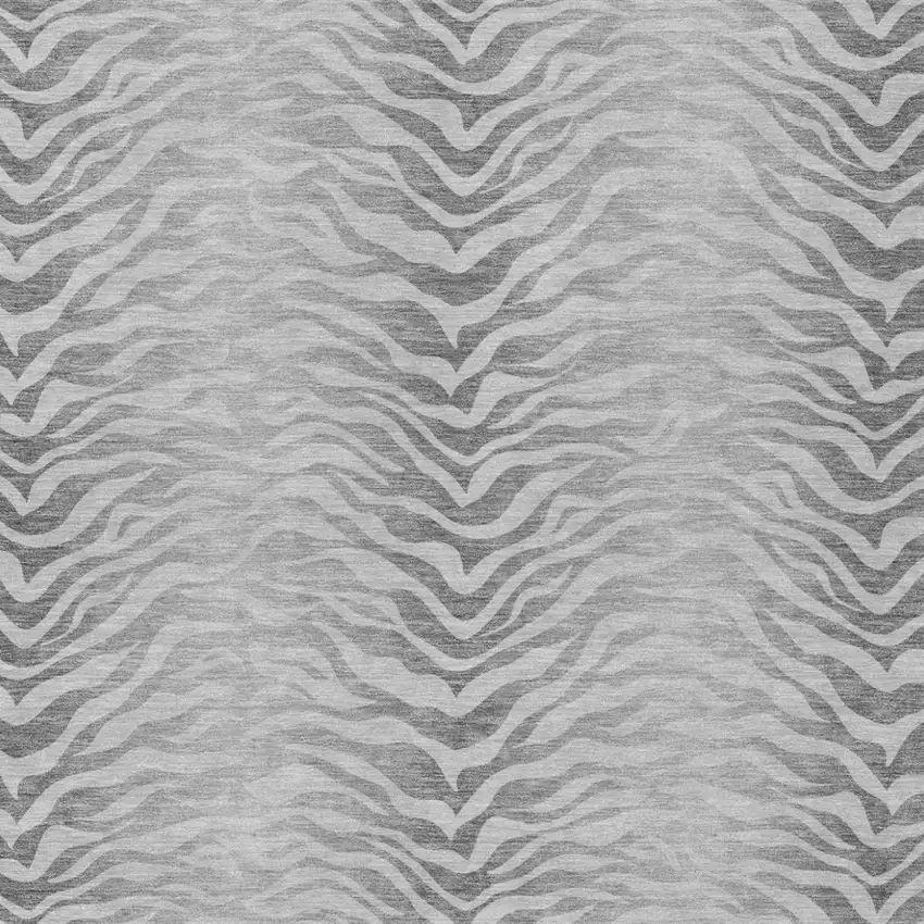 Silver And Gray Animal Print Washable Indoor Outdoor Area Rug Photo 1
