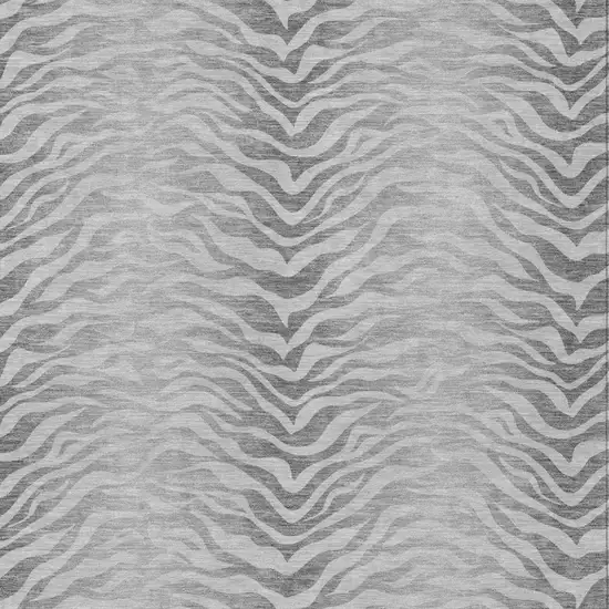 Silver And Gray Animal Print Washable Indoor Outdoor Area Rug Photo 2
