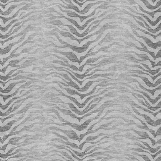 Silver And Gray Animal Print Washable Indoor Outdoor Area Rug Photo 3