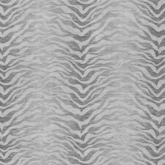 Silver And Gray Animal Print Washable Indoor Outdoor Area Rug Photo 3