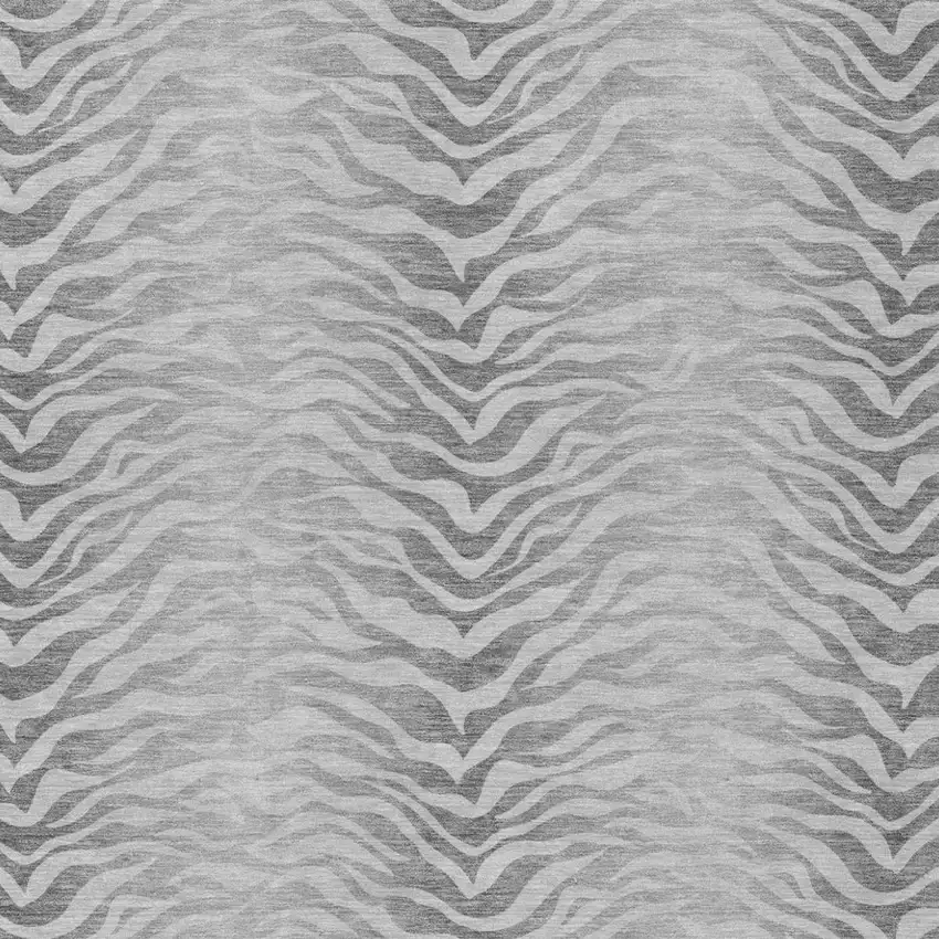 Silver And Gray Animal Print Washable Indoor Outdoor Area Rug Photo 3