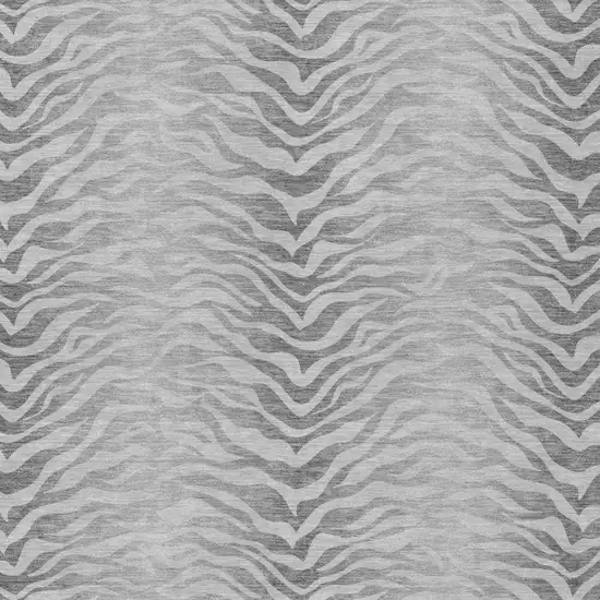 Silver And Gray Animal Print Washable Indoor Outdoor Area Rug Photo 4