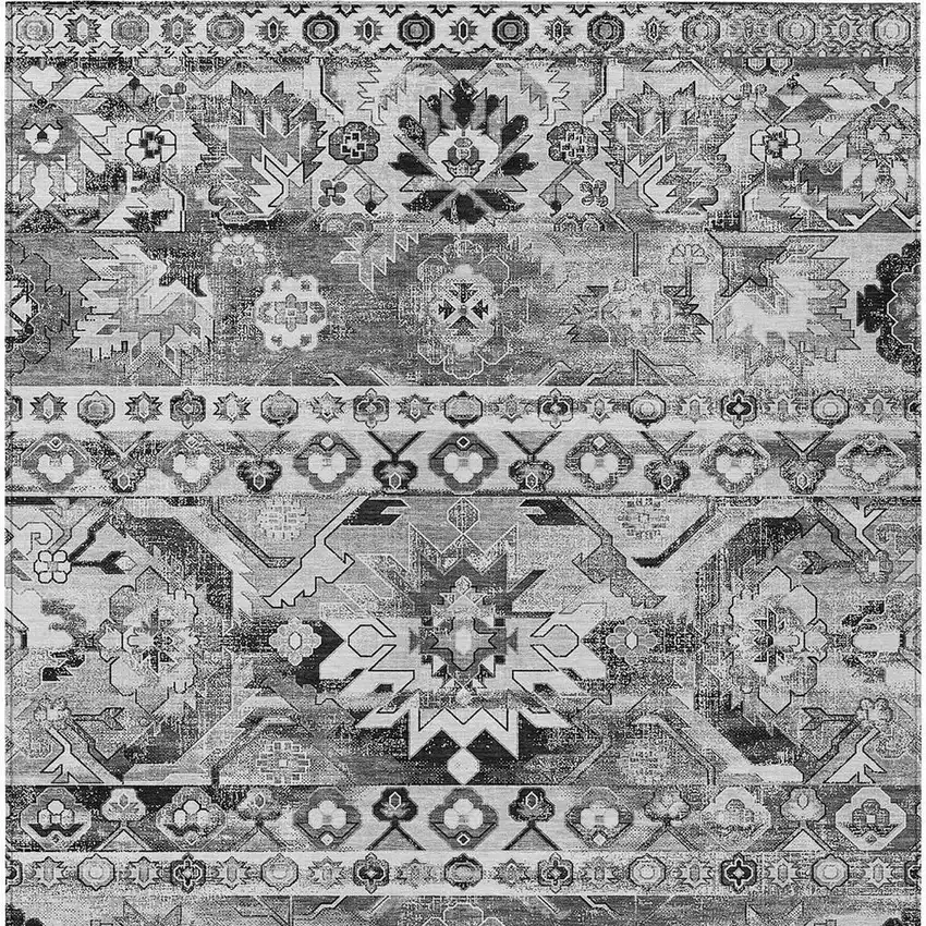 Silver And Gray Cactus Washable Indoor Outdoor Area Rug Photo 3