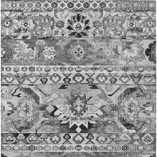 Silver And Gray Cactus Washable Indoor Outdoor Area Rug Photo 3