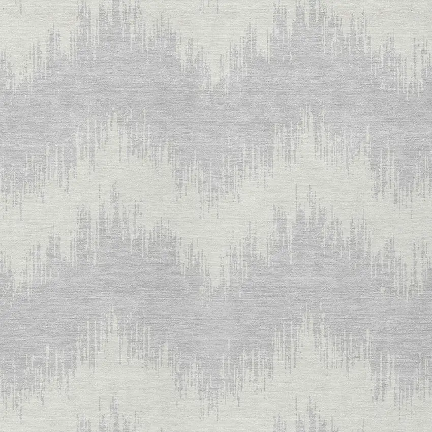 Silver And Gray Chevron Washable Indoor Outdoor Area Rug Photo 6