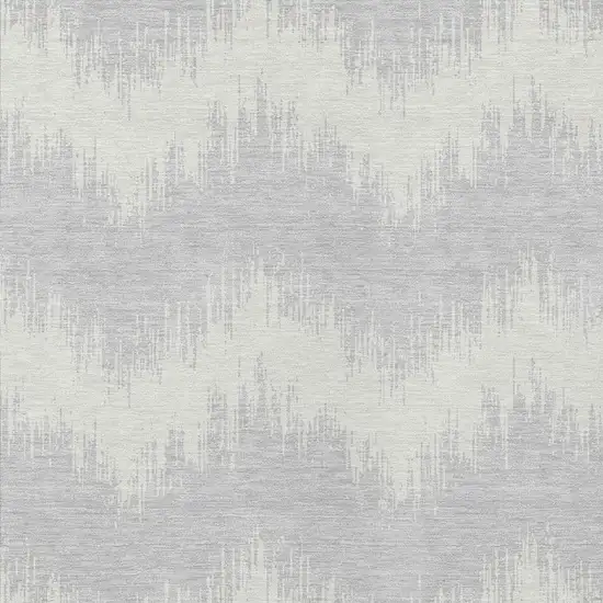 Silver And Gray Chevron Washable Indoor Outdoor Area Rug Photo 6