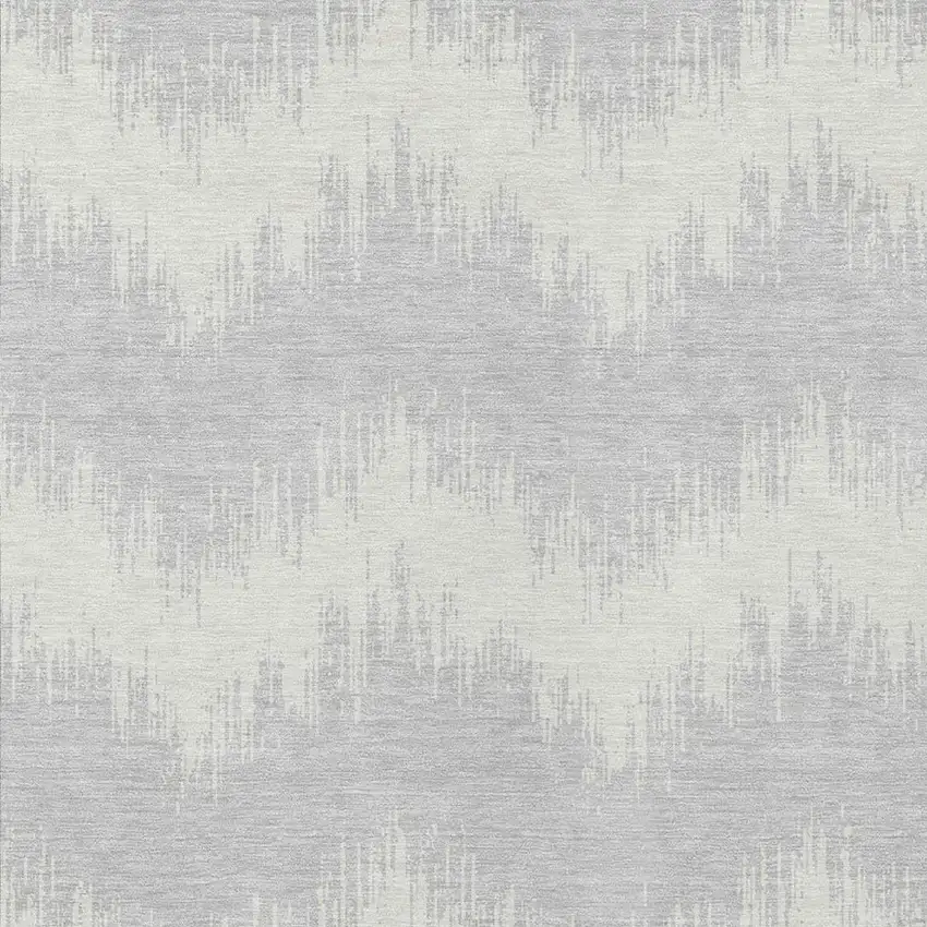 Silver And Gray Chevron Washable Indoor Outdoor Area Rug Photo 6