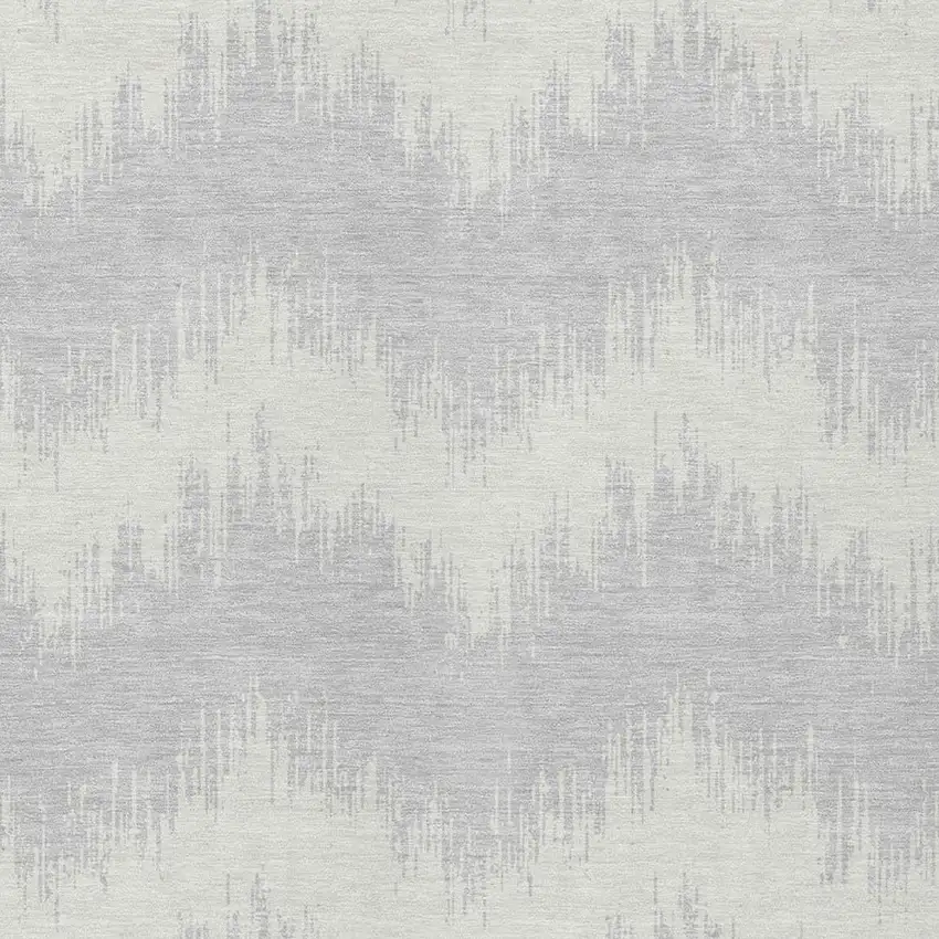 Silver And Gray Chevron Washable Indoor Outdoor Area Rug Photo 6