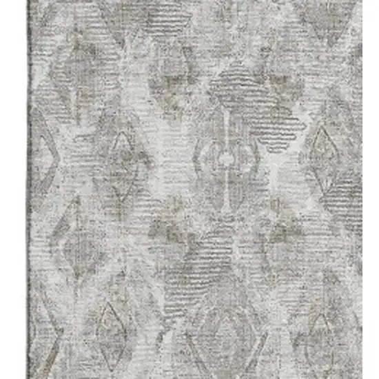 Silver And Gray Diamond Washable Area Rug With UV Protection Photo 3
