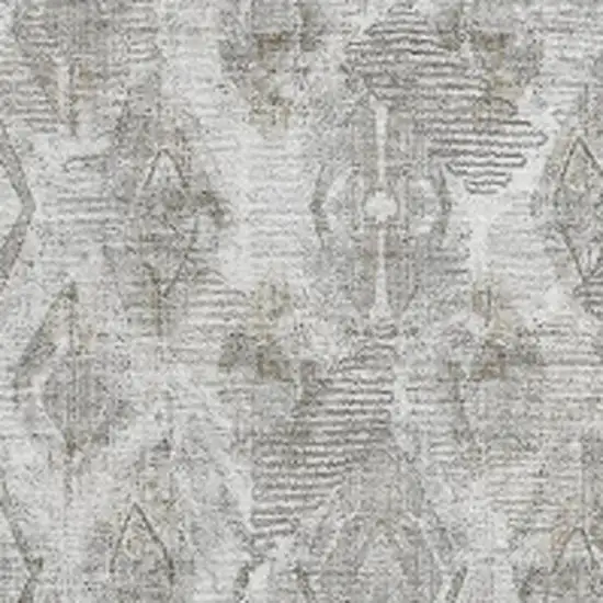 Silver And Gray Diamond Washable Area Rug With UV Protection Photo 3